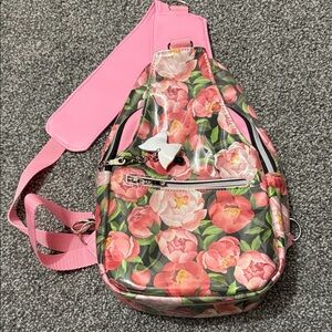 Floral Pink Backpack with Adjustable Strap